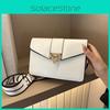 Color Simple Solid Gold Buckle Decoration Women Single Shoulder Bag Square