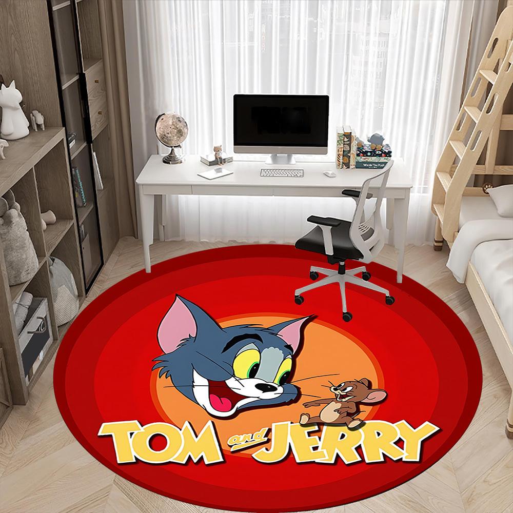 1pc Tom Jerry Office Round Area Rug,  Under Office Chairs Bedroom Living Room Home Decor a0926109