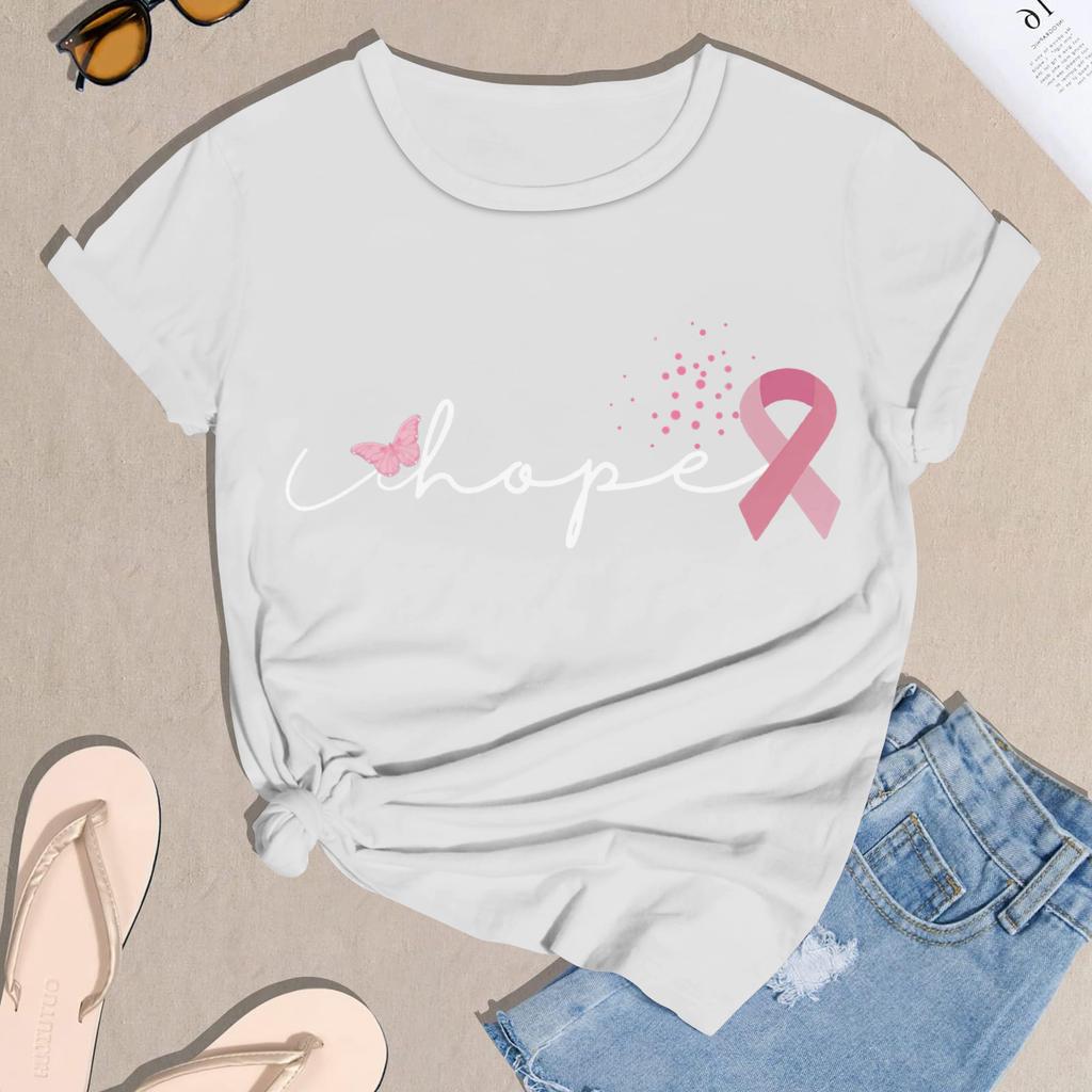 Women's Casual Halloween Breast Print T-Shirt Round Neck Pullover Short Sleeve Top