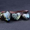 Natural Crystal Stone Love Heart Shape Big Heart Labradorite Reiki Healing Rose Quartz Love Crystal Decoration Crafts 4-6Cm