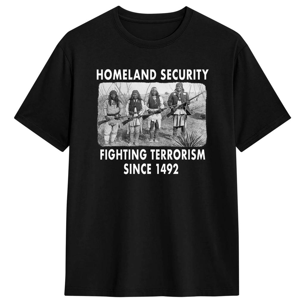 Unisex Womens TShirt Homeland Security Fighting Terrorism T Shirts Harajuku Summer Tee Shirt Streetwear Cotton Clothing Gift