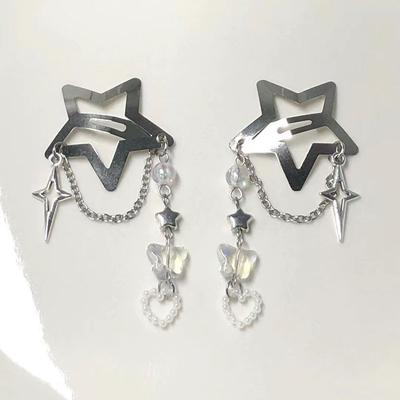 2 horquillas de estrella hechas a mano núcleo de cuento de hadas horquilla de mariposa y2k