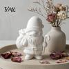 Unfinished White Ornament 3D Printed Santa Claus Figure for DIY Painting, Christmas Tabletop Holiday Decor Ornament, Resin Figurine Desk Shelf Display