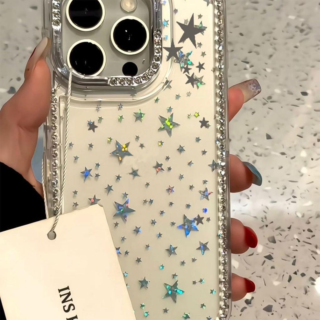 Laser Star Sparkling Diamond Case for Apple 17PROMAX Temperament Small Fresh Personality Creative All-inclusive Rhinestone Case