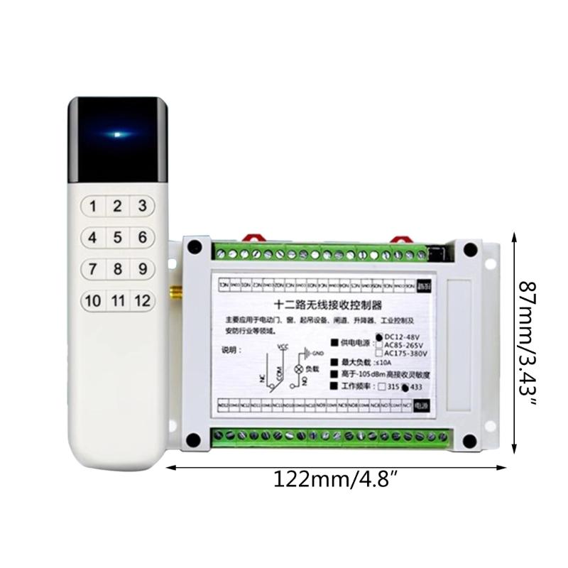 Praktische Intelligente Geräte Fernbedienung Mühelose Geräteverwaltung Bedienung 12V 24V 220V 12 Kanäle Geeignet für Lampe