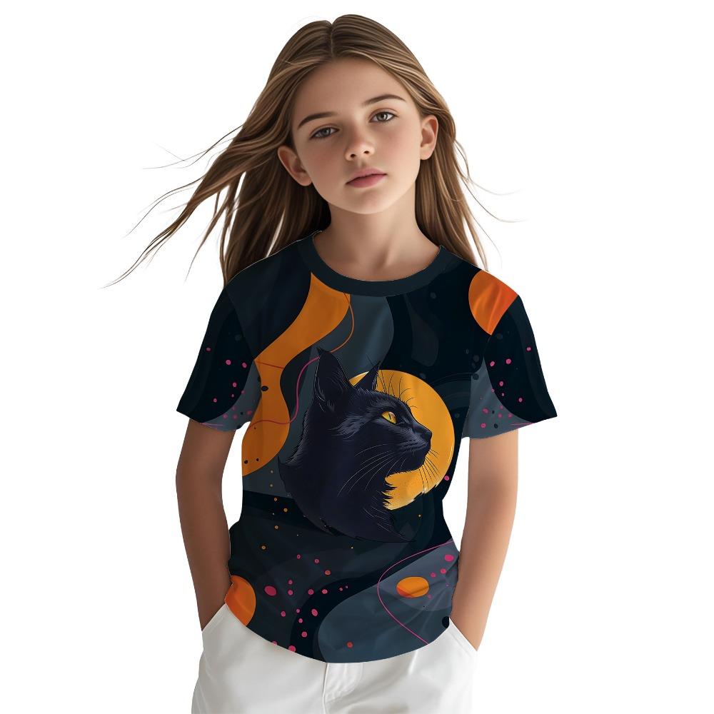 Summer Fashion Children's Clothing Creative Colorful Fun Animal 3D Printed T-shirt Comfortable Soft Breathable Casual Versatile Short Sleeve T-shirt