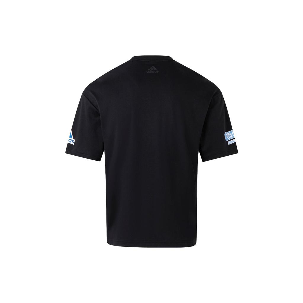 Adidas Hangzhou Wuyibing Cartoon Print Casual Sport Round Neck T-Shirt Unisex Tops Black JE0950