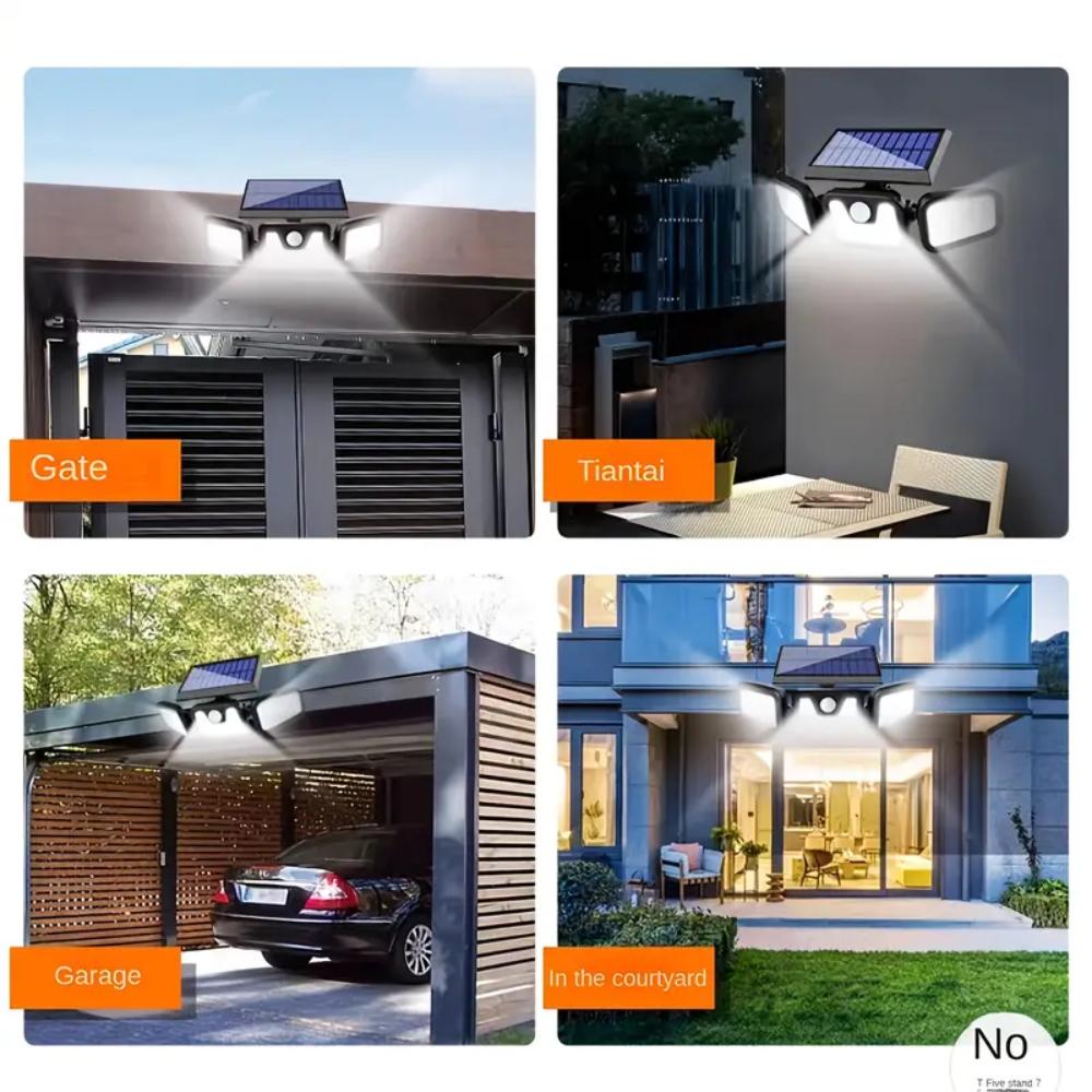 74 LED Solar Lights Outdoor with Motion Sensor Wall Lamp 3 Lighting Modes Waterproof Solar Security Floodlights  for Yard Garden