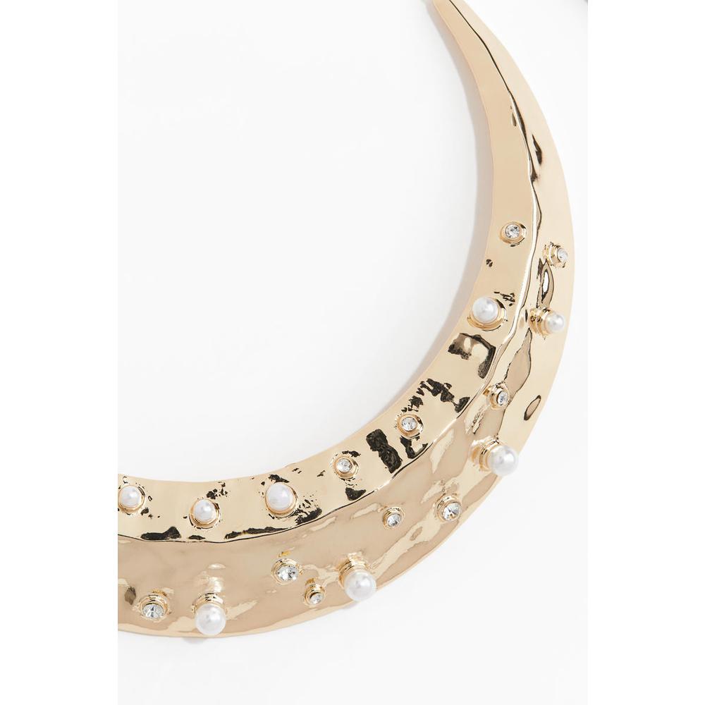 Hartes Halsband mit Strasssteinen, Goldfarbe 1256064003