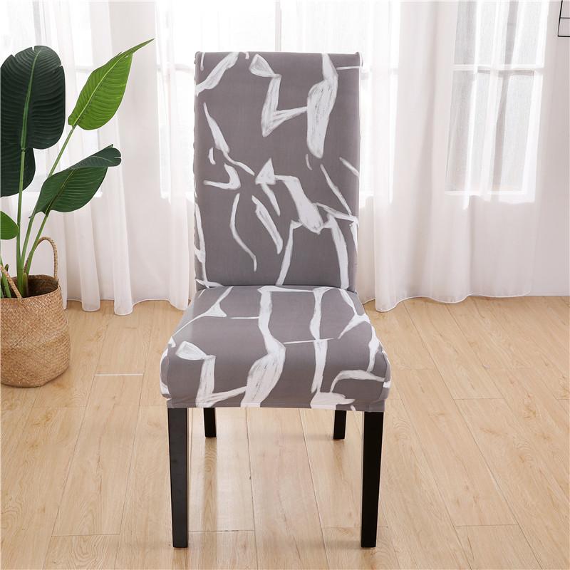 Spandex Printing Chair Cover Modern Removable Anti-Dirty Kitchen Seat Case Stretch Chair Slipcovers For Banquet Dining  Room
