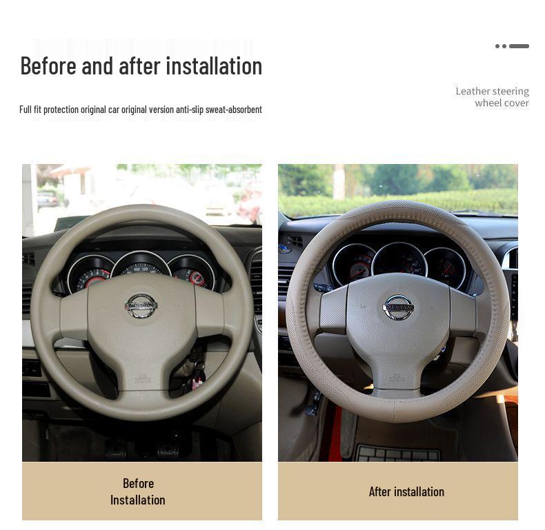 D0X Echte Lederlenkradabdeckung für Nissan Sylphy, Murano, Old Teana, Qashqai, Sunny, Livina, Tiida.