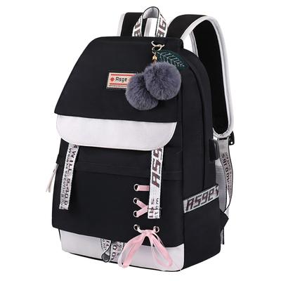 [Asge] Rucksack mit großer Kapazität für Mädchen, Perfekt für den Weg zur Arbeit, die Schule und Outdoor-Aktivitäten, Stylischer Rucksack mit niedlichen Schleifen-Verzierungen,