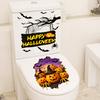 2Pcs Toilet Stickers, Halloween 3D Pumpkin & Bat Sticker, Waterproof Bathroom Decor, Removable Toilet Seat Cover Art, Residue-Free Wall Tile