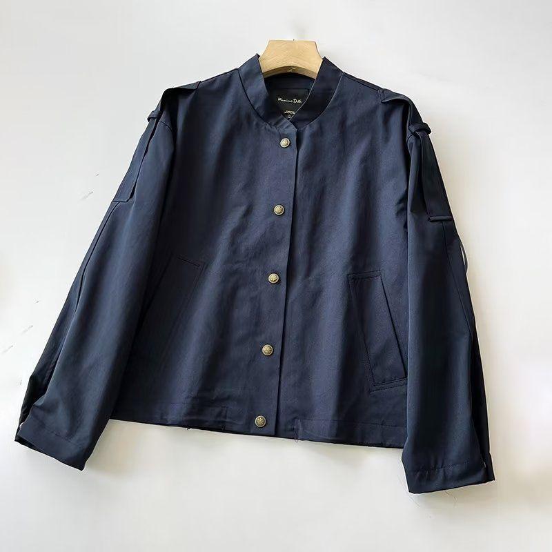 

MD Women s 2023 Early Autumn Gold Snap Pilot Short Jacket Baseball Uniform Outwear Female 06701801401 Navy L