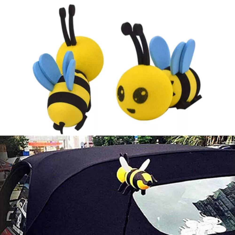 Happy Face Honey Bee Car Antenna Toppers Cartoon Car Antenna Decorations Car Bat Antenna Toppers