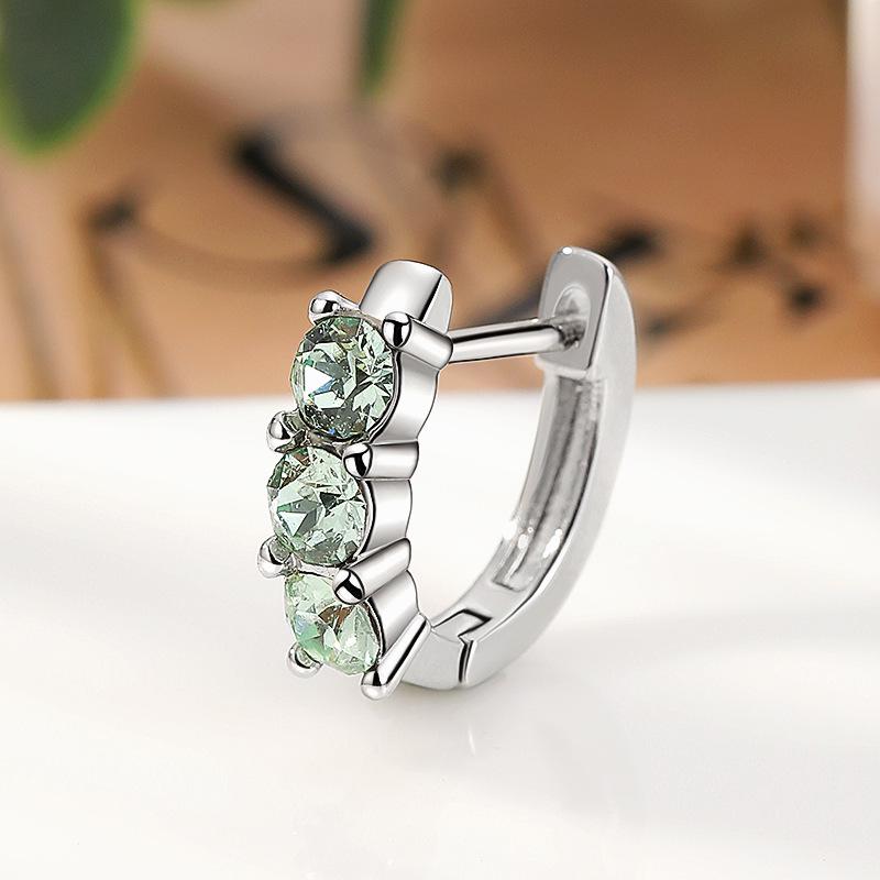 Exquisite Zircon Stud Earrings: Stylish Titanium Hoop with Micro-Paved Shiny Edge Design.