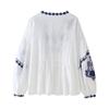 Spring and Autumn Women's Plus Size Shirt Street Fashion Casual Beaded Embroidery Long Sleeve Top