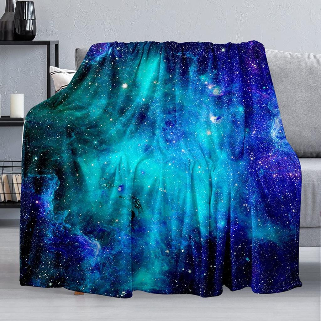 Astronaut Space Blanket, Fleece Flannel Blanket, Cozy Plush Blanket Warm Air Conditioning Blanket for Sofa, Bedroom, Office, Bed