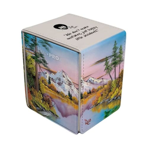 Ultra Pro - Bob Ross Mighty Mountain Lake Alcove Flip, TCG Art Storage Box, Premium Deck Protector, Premium Magnetic Deck Organizer, Bob Ross Trading