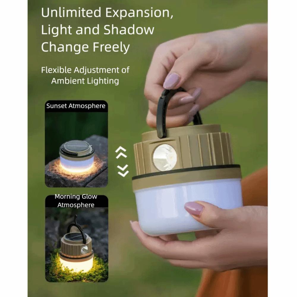 USB Rechargeable Solar Camping Light LED Adjustment Portable Emergency Lamp Hanging Waterproof Outdoor Lanterns Travel