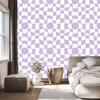 Wallpaper Casual Checkerboard White and Lavender 50x1000