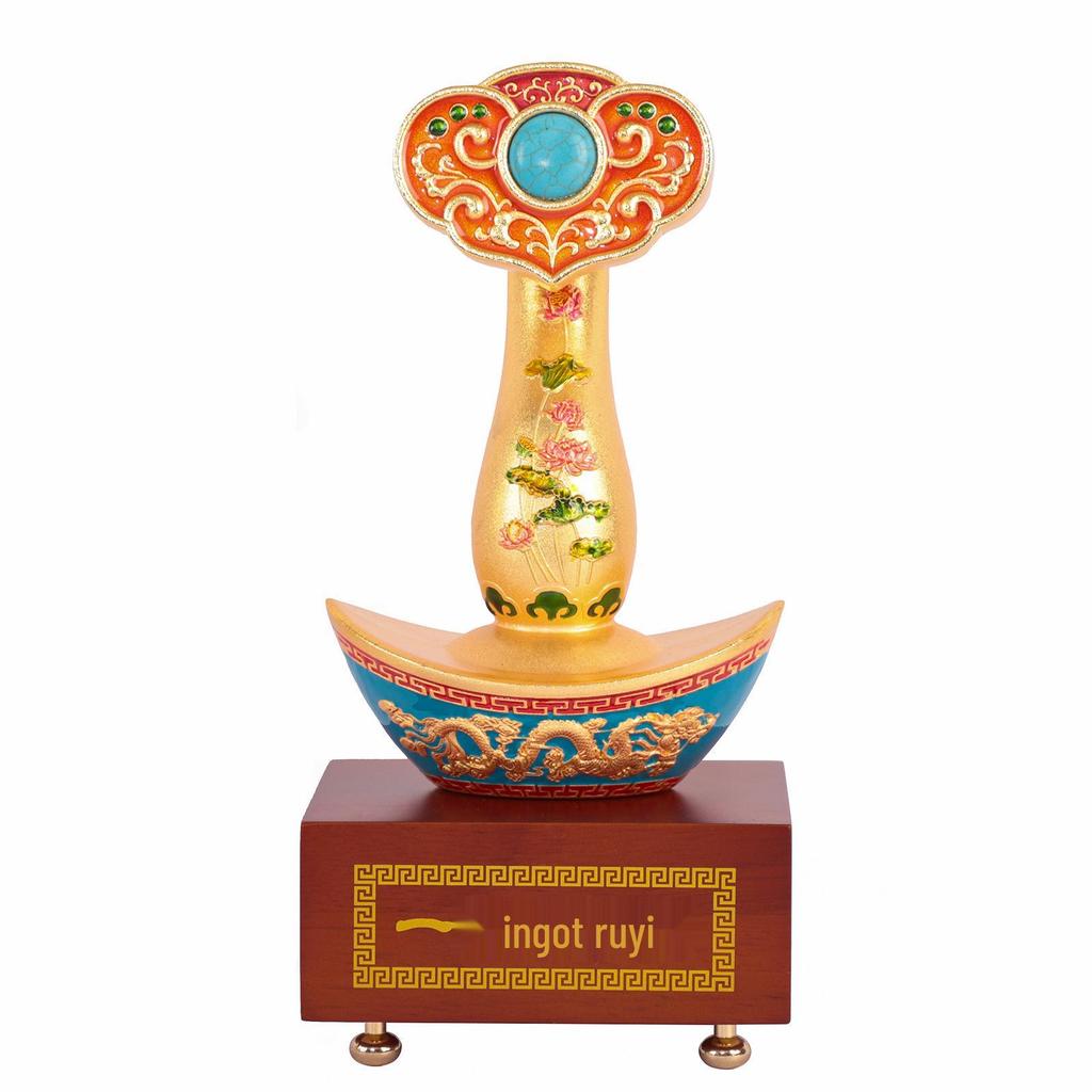 Ruyi Ingot Enamelware Ornament: Desktop Decoration for Good Fortune