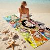 Classic Japanese element cartoon ONE PIECE Monkey D. Luffy beach towel outdoor camping vacation swimming beach towel outdoor absorbent bath towel Y5