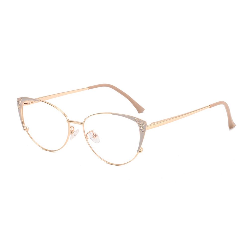 Fashion Metal Cat Eye Anti Blue Light Glasses Frame Stylish Photochromic Presbyopia Eyeglasses Customizable Prescription Lens -2