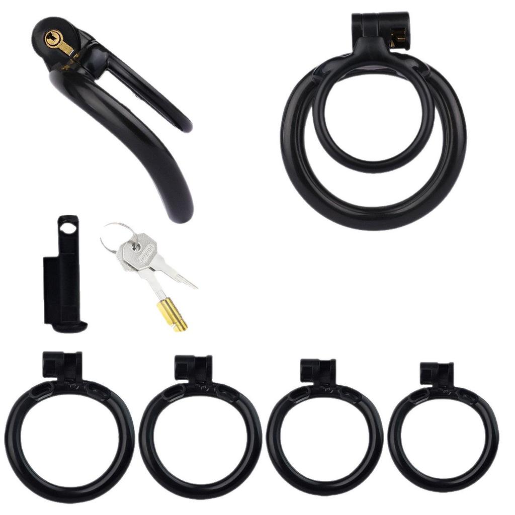 FR-215A ABS Resin Chastity Cage for Male Crossdressers - Secure SM Abstinence Device.