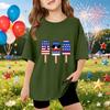 Kids Short Sleeve T Shirt Independence Day Printed Top Casual Fit Lightweight Tee for Boys and Girls Summer Wear