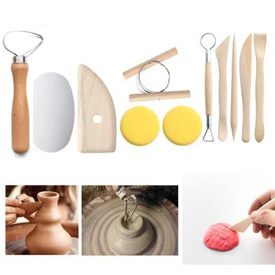 Töpferton Modellierwerkzeuge Töpfer Schnitzwerkzeug-Set mit Tragetasche für Keramikbedarf Polymer Skulpturenset