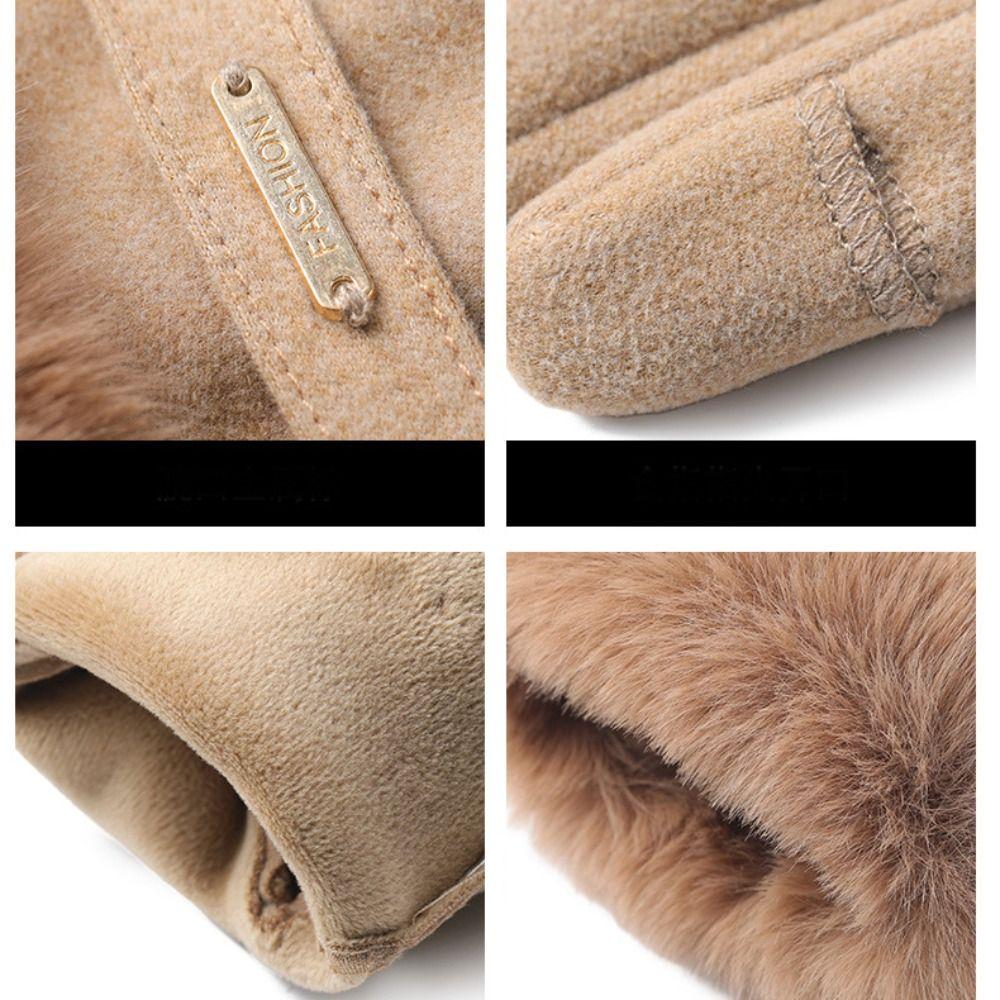 Velvet Winter Gloves Thick Women Mittens Skiing Plush Gloves  Outdoor