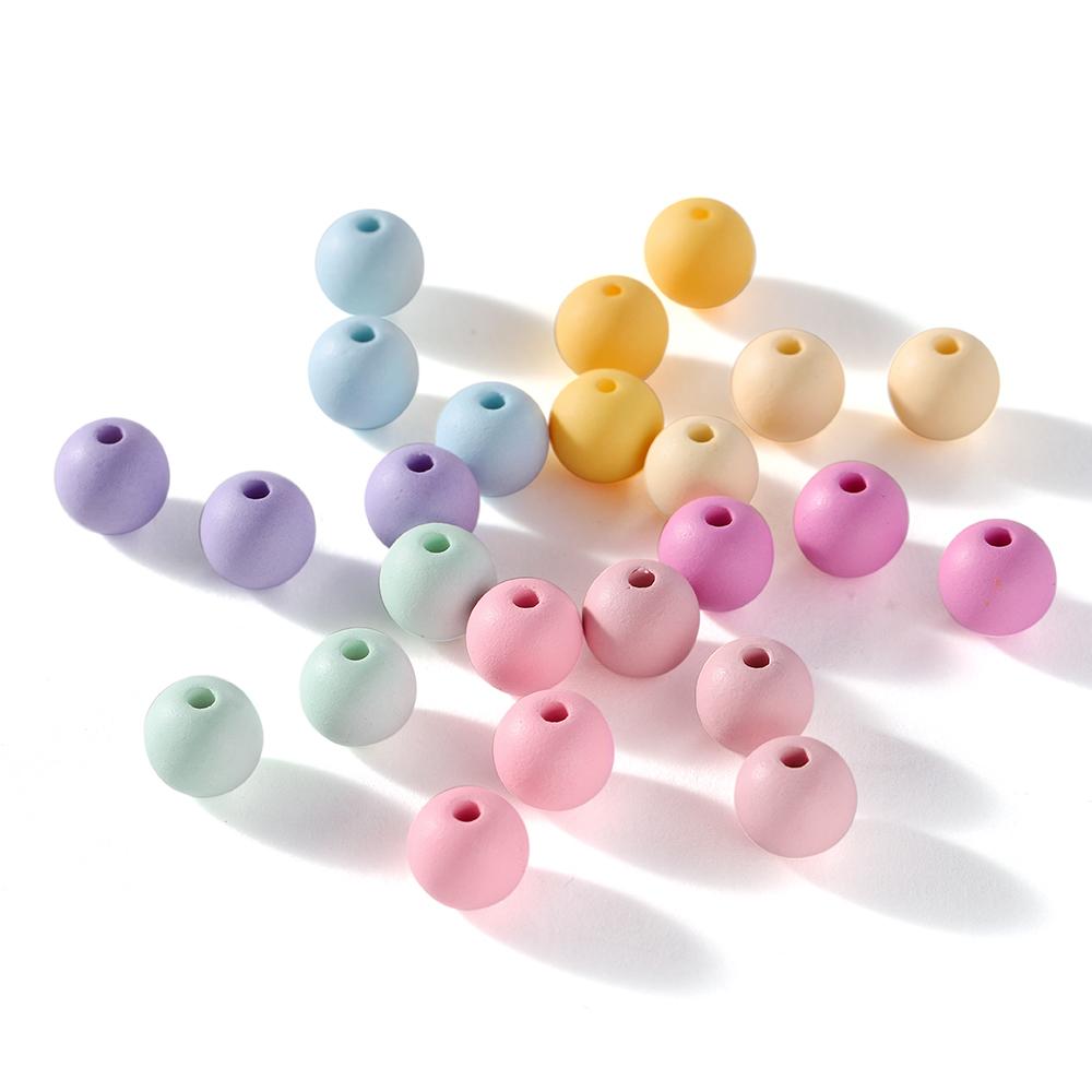 30-100Pcs 6/8/10mm Acrylic Matte Beads Round Loose Spacer Beads For DIY Necklace Bracelet Jewelry Making Accessories Supplies