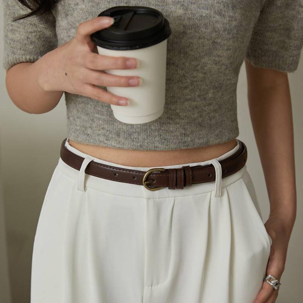 PU Women Waistband Retro Style Trouser Dress Belts New Pin Buckle Waistband  Women