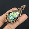 Abalone Shell 999 Copper Wire Wrapped Pendant, Handmade Gemstone Pendant Jewelry, Gifts For Wife Brand New Pendant