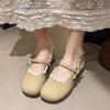 Gentle Wind French Bow Fragrant Wind Retro Mary Jane Shoes Pedal 2025 New Skirt Single Shoes Round Head Leather Shoes