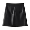Autumn/Winter 2024 Coffee PU Leather Midi Skirt: High-End, Hip-Hugging, Slimming A-Line Design for Women