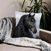 1pc Pillowcase, Elegant Friesian Horse Pattern Pillowcase, Soft Smooth Touch Short Plush Fabric, Single-Sided Printed Pattern, 45Cm X 45Cm, Machine Wa