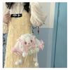 New Cute Bunny  Bag Lolita Element Shoulder Bag Kawaii Princess Sweet Pearl Chain Crossbody Bags Long-eared Rabbit Purse