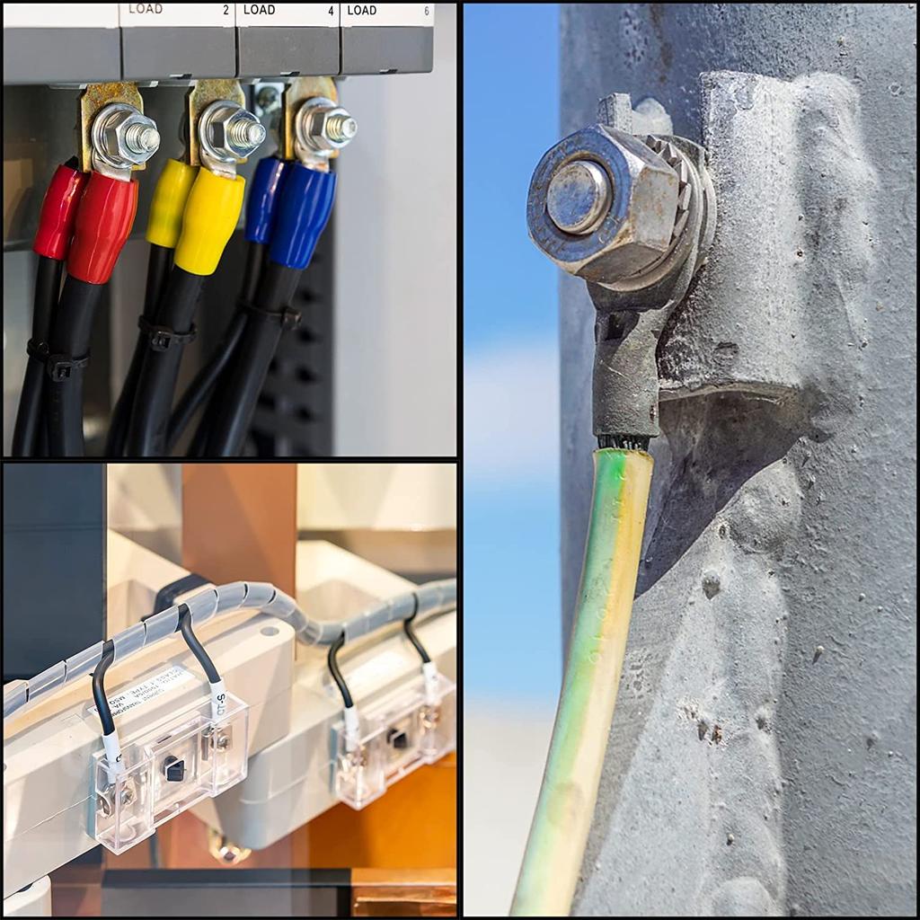 200/320Pcs 10 in 1 Terminals Non-Insulated Ring Fork U-Type Brass Terminals Assortment Kit Cable Wire Connector Crimp Spade