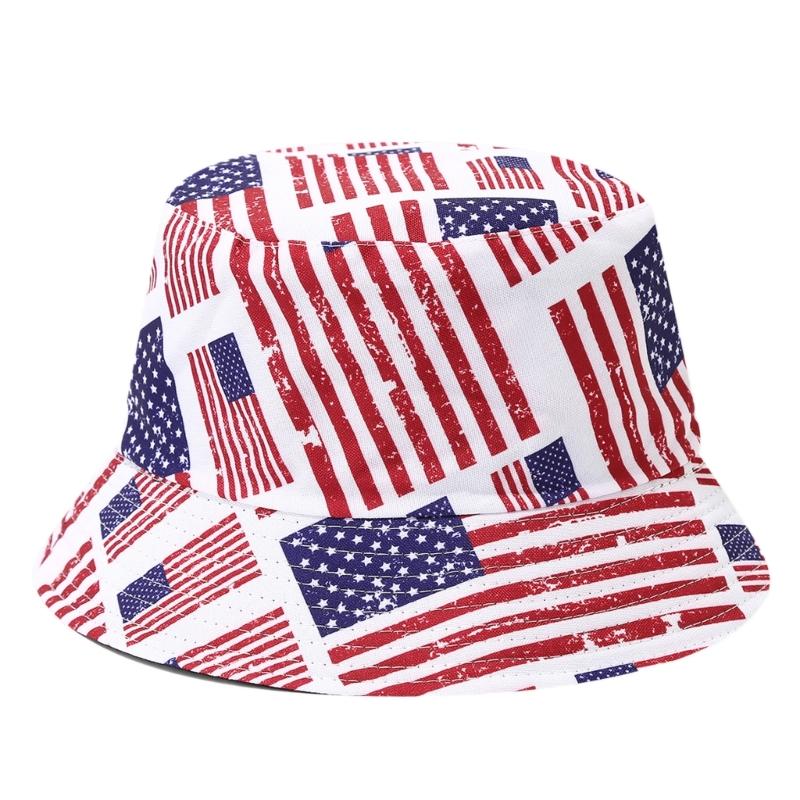 Patriotic Star Fisherman Hat Sun Protection Lightweight Adjustable For Outdoor Activities Beach Vacation