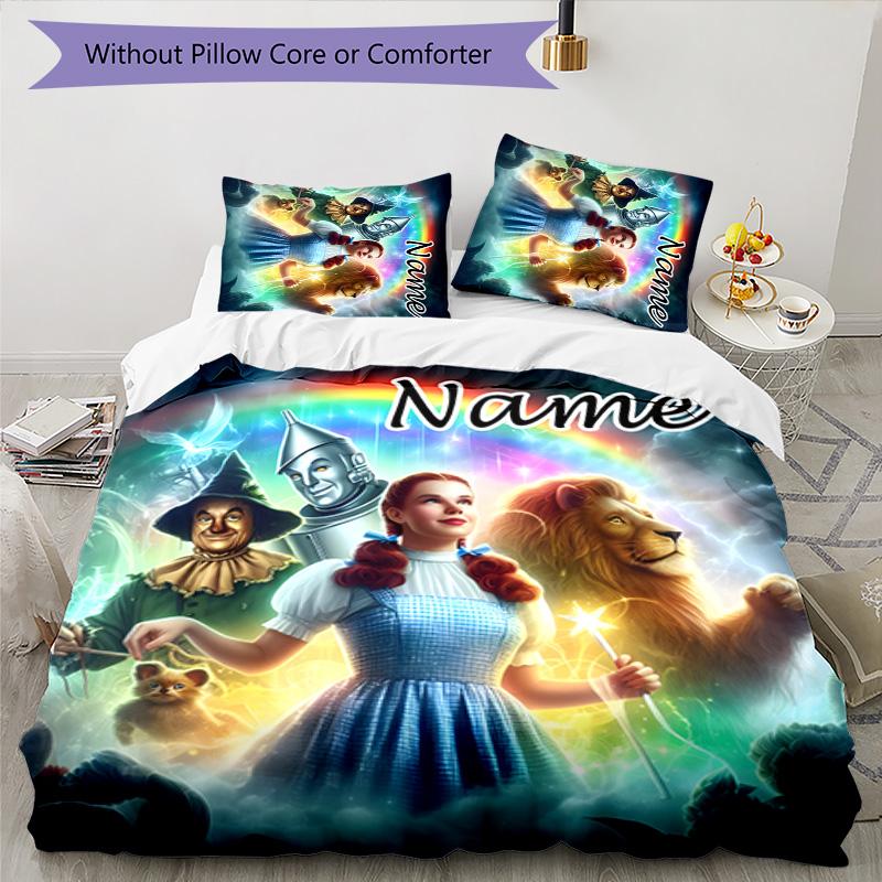 3pcs The Wizard of Oz4 Cover Set - Personalized Name, HD Printed Bedding with 1 Cover and 2 Pillowcases - Perfect for Home Decor, Easy Care
