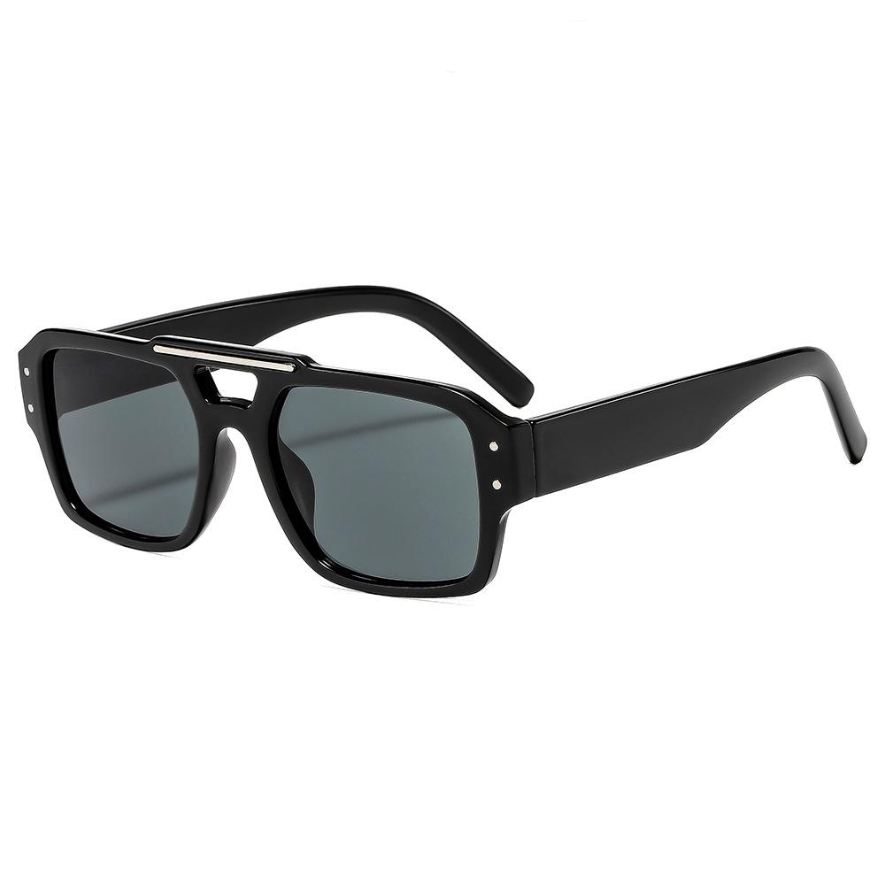 New Retro Double Beam Pilot Sunglasses Women Men UV400 Protection Rivet Design Trendy All Match Casual
