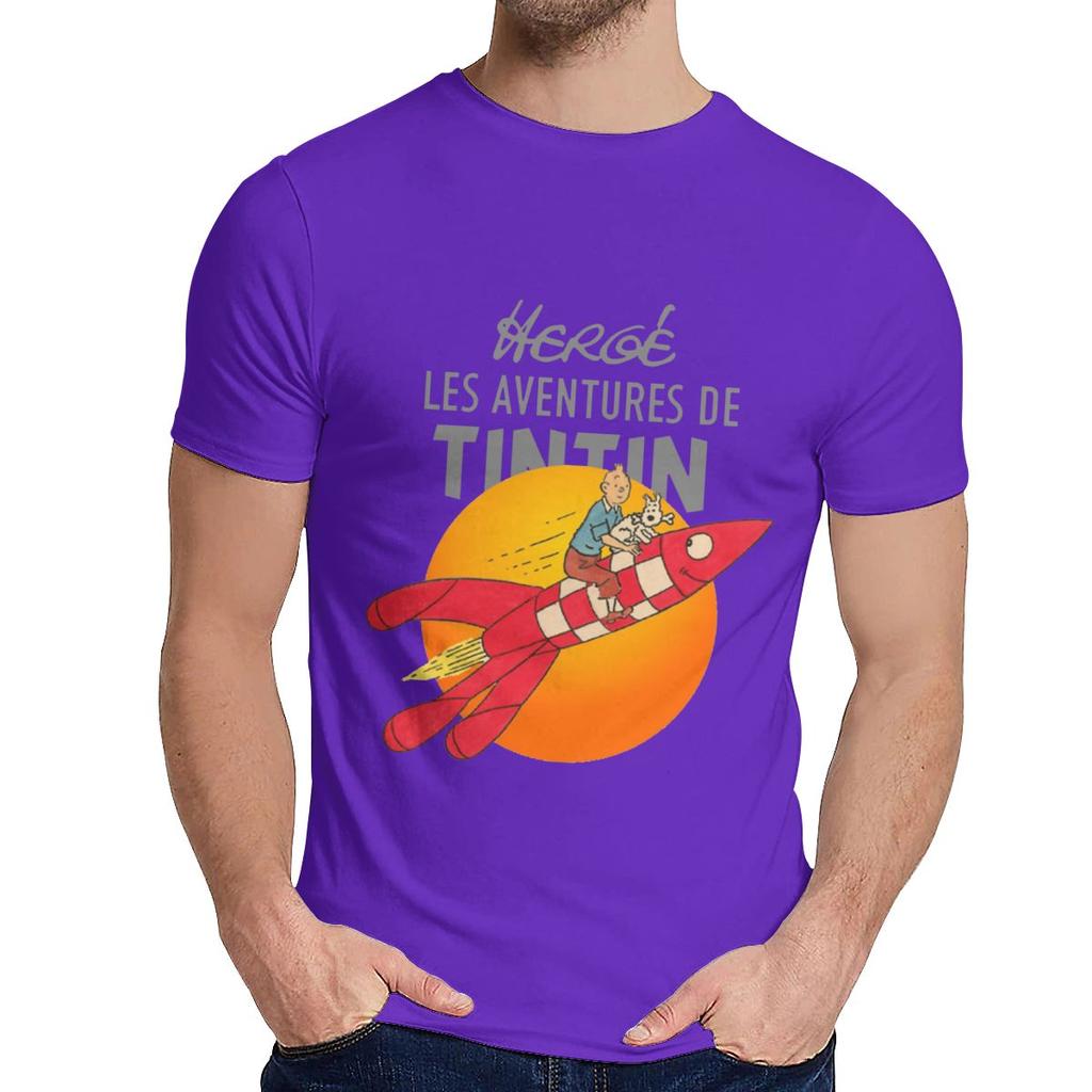 Tintin The Adventures Of Tintin Tee Crewneck Streetwear Male Organic Cotton Plus Size Camiseta