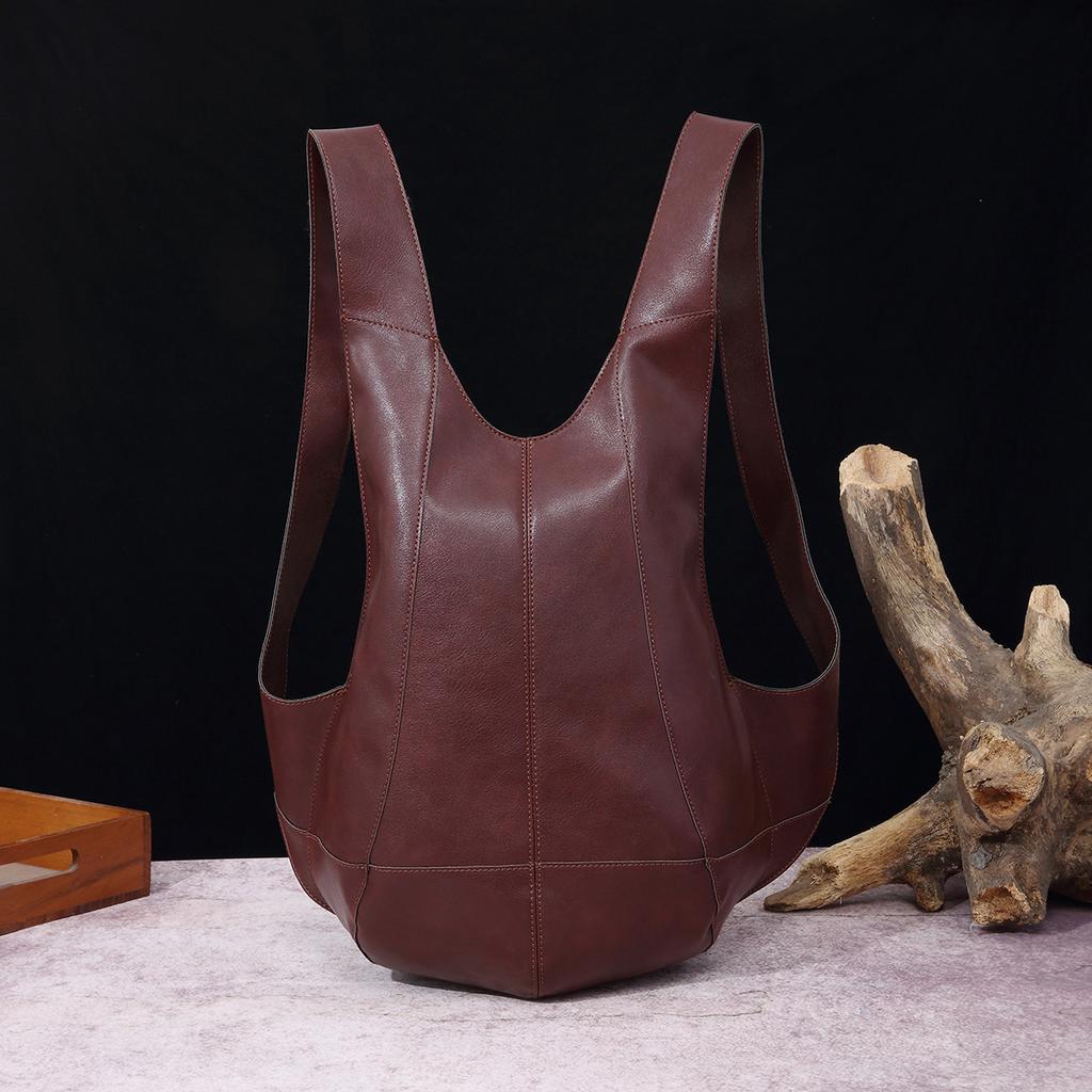 European and American Retro Crazy Horse Soft Leather Men and Women Beetle Bag Backpack Student Tide Backpack School Bag Leisure Travel Bag