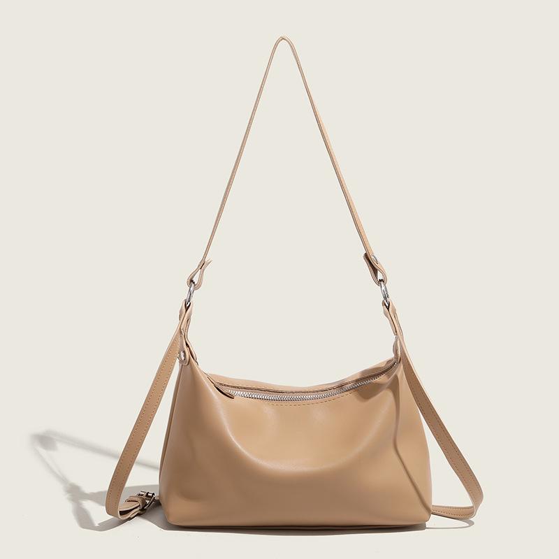 Niche PU soft leather commuter shoulder bag commuter tote bag women's 2025 new solid color large-capacity messenger women's bag