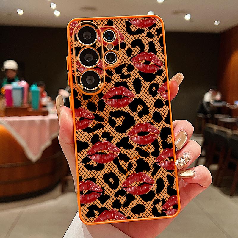 Creative Leopard Print Case For Samsung S26 Ultra S25 Edge S24 Plus S23 FE A15 A16 A17 A35 A36 A37 A54 A55 A56 A57 5G Hybrid TPU+PC Magnetic Cover