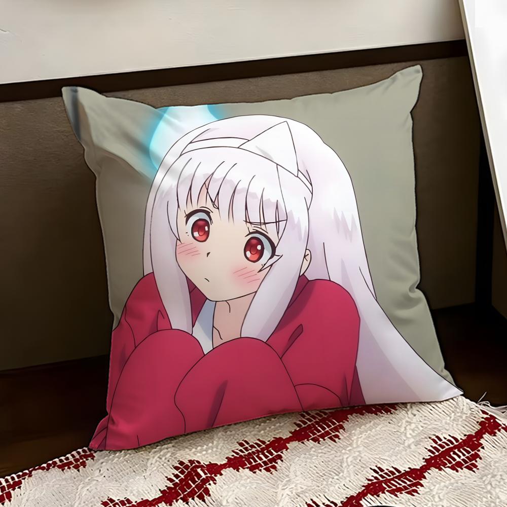 Anime YYuragisou No Yuunasan Cushion Cover Reversible Soft Durable Pillow Cover Home  Car MultiScene Use for Daily Comfort