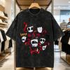 Oversized Washed T Shirt Cartoon Digatal Circus Cotton T Shirts  Popular Tshirt For Man Summer Y2k Basic Casual Clothing