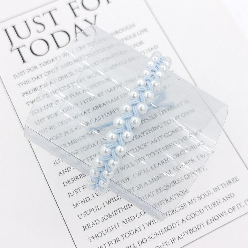 Koreanische einfache Perle elastische Haarbänder Frauen elegante Haar Seil Krawatten Mädchen Kopfbedeckungen Haar-Accessoires